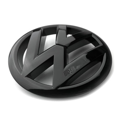 Emblème Logo VW Noir 3D Brillant Mat Carbone Golf Polo - vue de profil 2 - Becquet Voiture