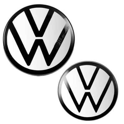 Emblème Logo VW Noir Blanc Golf 6 7 8 Polo T-Roc - vue arrière 2 - Becquet Voiture