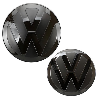 Emblème Logo VW Noir Blanc Golf 6 7 8 Polo T-Roc - vue arrière - Becquet Voiture