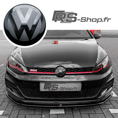 Emblème Logo VW Noir Blanc Golf 6 7 8 Polo T-Roc - vue de face 2 - Becquet Voiture