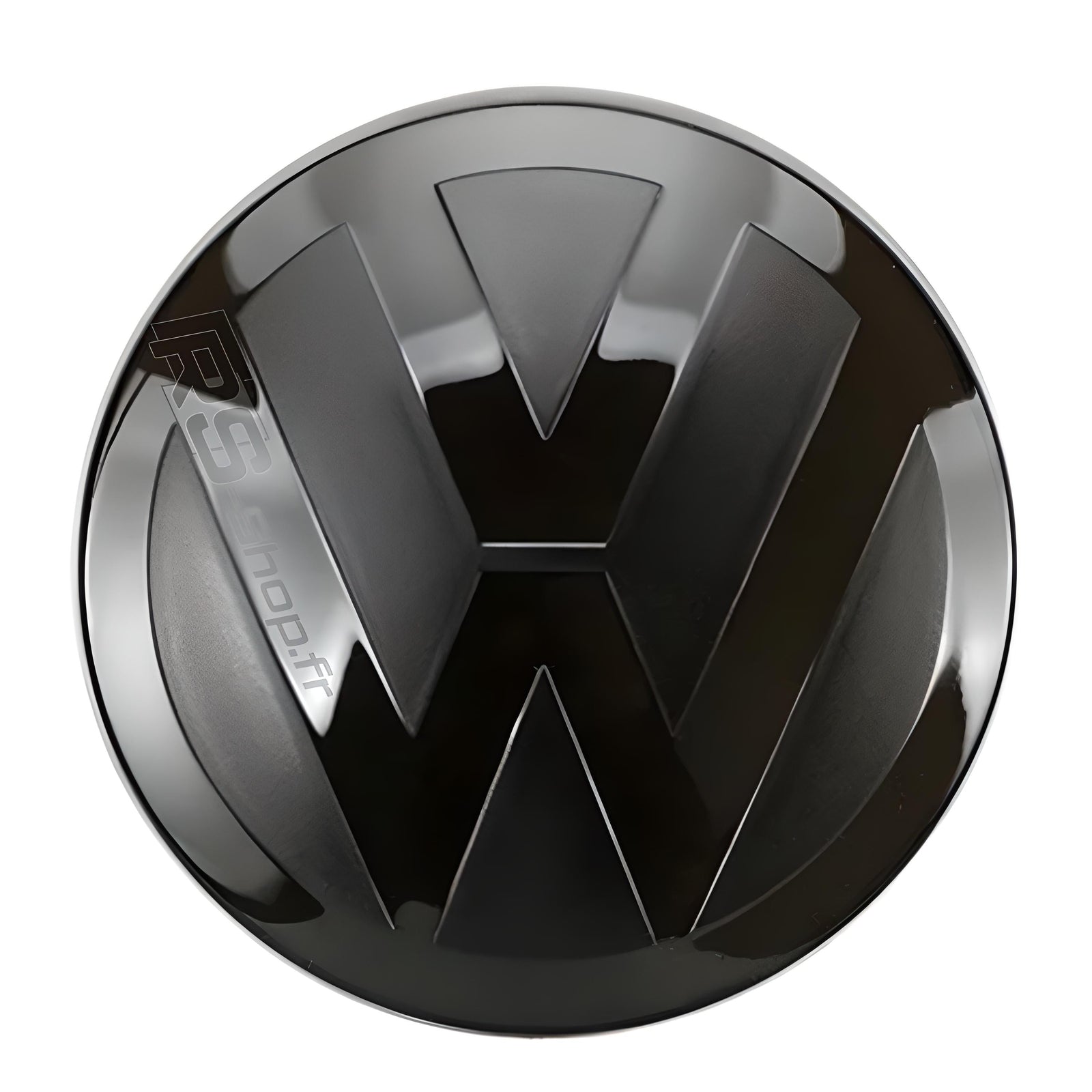 Emblème Logo VW Noir Blanc Golf 6 7 8 Polo T-Roc - vue de face - Becquet Voiture