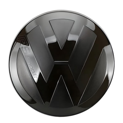 Emblème Logo VW Noir Blanc Golf 6 7 8 Polo T-Roc - vue de face - Becquet Voiture