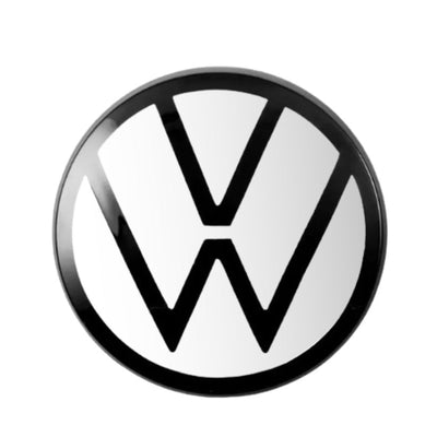 Emblème Logo VW Noir Blanc Golf 6 7 8 Polo T-Roc - vue de trois-quarts 2 - Becquet Voiture