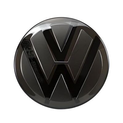 Emblème Logo VW Noir Blanc Golf 6 7 8 Polo T-Roc - vue de trois-quarts - Becquet Voiture
