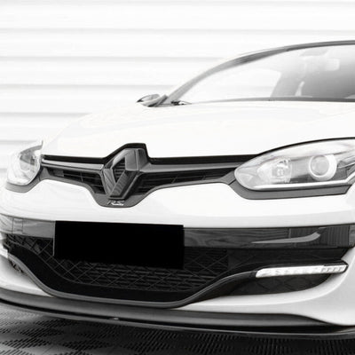Emblème Losange Renault Noir Avant Arrière - installé sur véhicule - Becquet Voiture