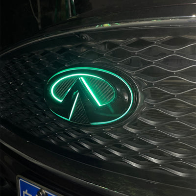 Emblème Lumineux Infiniti RGB LED Q50 Q60 Q70 - vue de face - Becquet Voiture