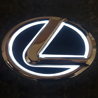 Emblème lumineux LED 5D Lexus pour ES240 RX350 2 tailles - vue de profil - Becquet Voiture