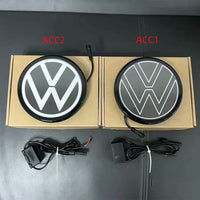 Beleuchtetes Volkswagen-Emblem LED 137 147 155 mm ACC Wasserdicht - Rückansicht - Becquet Voiture