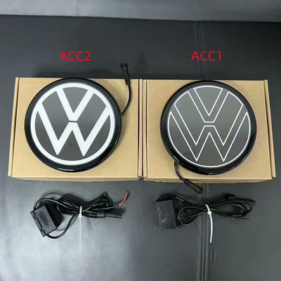 Emblème Lumineux Volkswagen LED 137 147 155mm ACC Étanche - vue arrière - Becquet Voiture