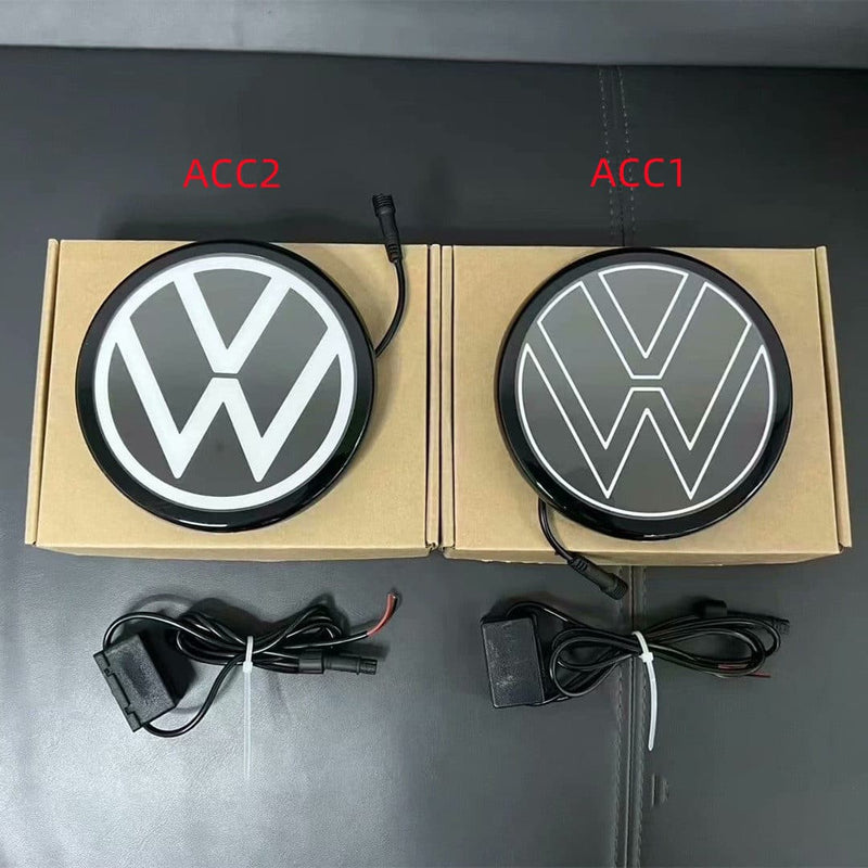 Beleuchtetes Volkswagen-Emblem LED 137 147 155 mm ACC Wasserdicht - Rückansicht - Becquet Voiture