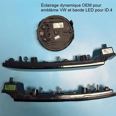 Emblème Lumineux VW ID.4 Avant Bandes LED Kit - vue de trois-quarts - Becquet Voiture