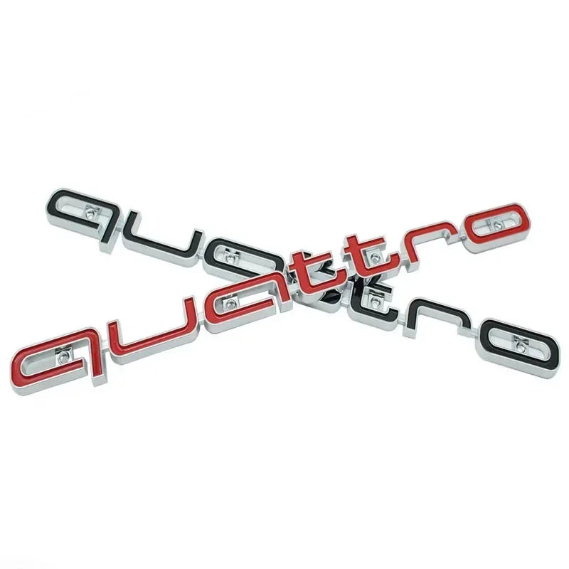 Emblème Quattro 3D Calandre Audi A3 A4 A6 Q5 - packshot studio - Becquet Voiture