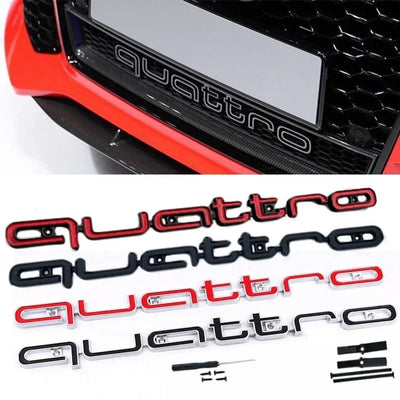 Emblème Quattro 3D Calandre Audi A3 A4 A6 Q5 - vue arrière - Becquet Voiture