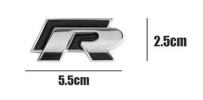 Emblème R coffre VW Polo Golf Passat Tiguan T-Roc - installé sur véhicule - Becquet Voiture