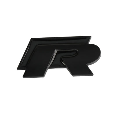 Emblème R coffre VW Polo Golf Passat Tiguan T-Roc - vue de trois-quarts - Becquet Voiture