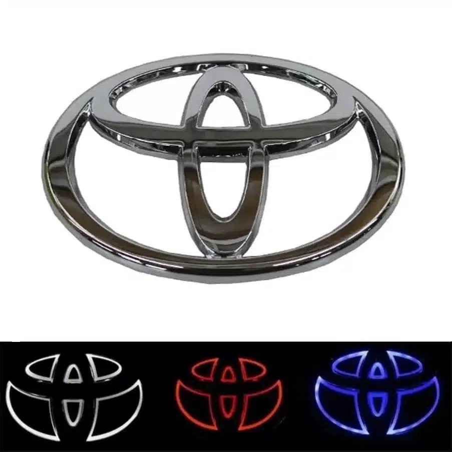 Emblème Toyota Lumineux LED pour RAV4, Highlander, Yaris - vue de face - Becquet Voiture