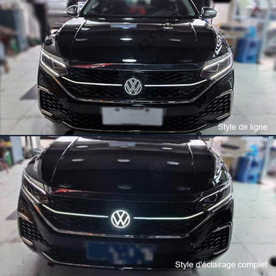 Emblème VW Golf MK8 Lumineux LED 12V Étanche Calandre - détail du montage - Becquet Voiture