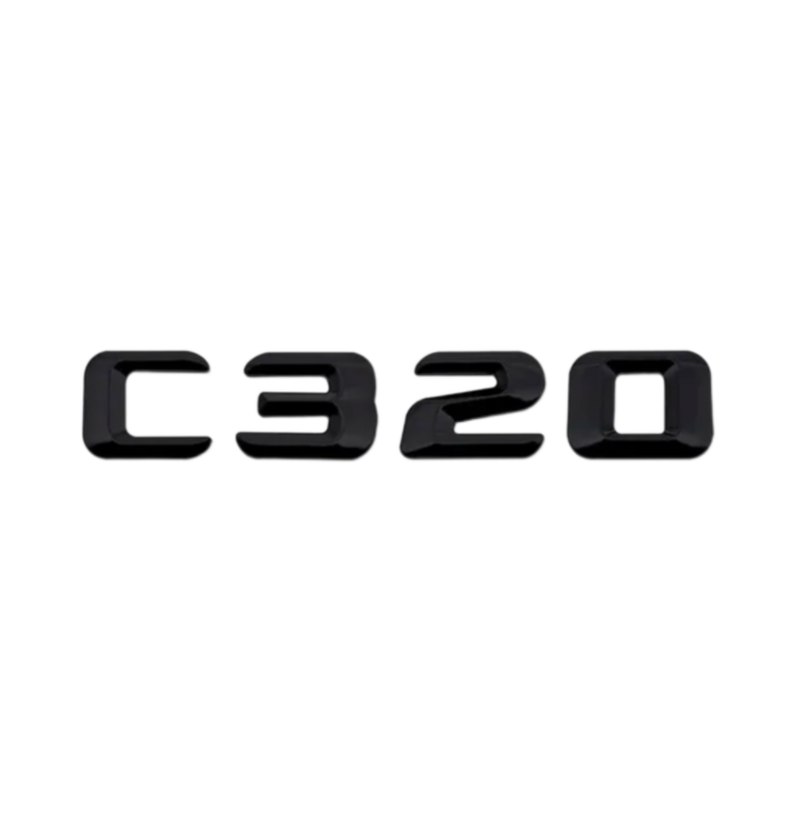 Emblèmes De Coffres Noirs Logos Mercedes Classe C AMG C180 - détail du montage 2 - Becquet Voiture
