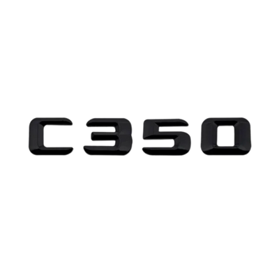 Emblèmes De Coffres Noirs Logos Mercedes Classe C AMG C180 - en situation - Becquet Voiture