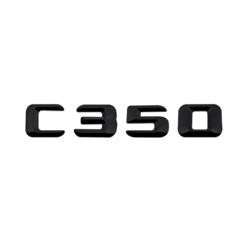 Emblèmes De Coffres Noirs Logos Mercedes Classe C AMG C180 - en situation - Becquet Voiture