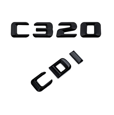 Emblèmes De Coffres Noirs Logos Mercedes Classe C AMG C180 - installé sur véhicule 2 - Becquet Voiture
