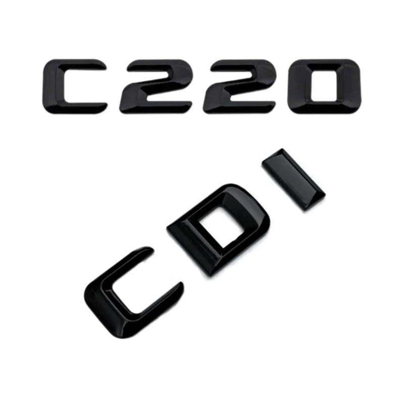 Emblèmes De Coffres Noirs Logos Mercedes Classe C AMG C180 - vue arrière 2 - Becquet Voiture