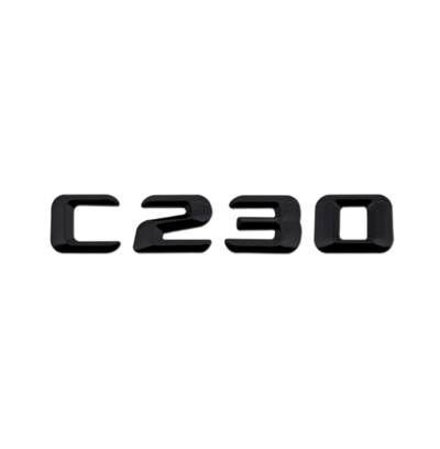 Emblèmes De Coffres Noirs Logos Mercedes Classe C AMG C180 - vue de dessus - Becquet Voiture