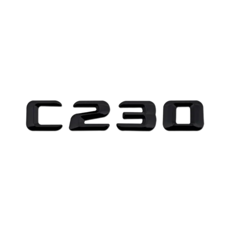Emblèmes De Coffres Noirs Logos Mercedes Classe C AMG C180 - vue de dessus - Becquet Voiture