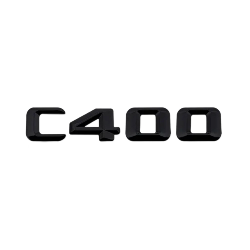Emblèmes De Coffres Noirs Logos Mercedes Classe C AMG C180 - vue de face 2 - Becquet Voiture
