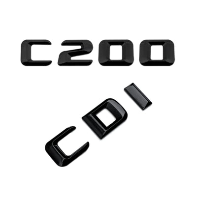 Emblèmes De Coffres Noirs Logos Mercedes Classe C AMG C180 - vue de profil 2 - Becquet Voiture