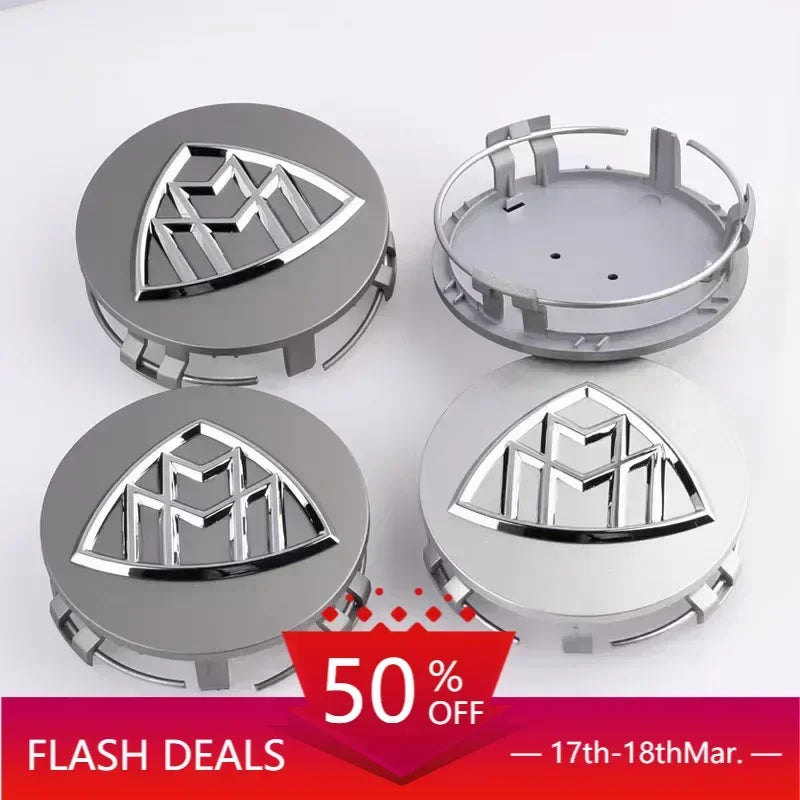 Emblèmes Jantes Maybach 75mm (Lot de 4) - vue arrière - Becquet Voiture