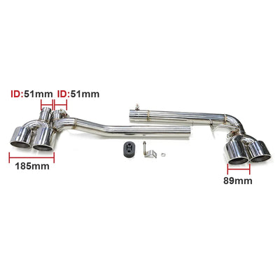 Embout d'Échappement Audi A3 8V 2013-2020 - vue de profil - Becquet Voiture