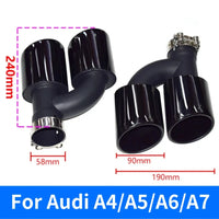 Embout d'Échappement Audi A4 A5 A6 A7 (réf. 2) - installé sur véhicule - Becquet Voiture