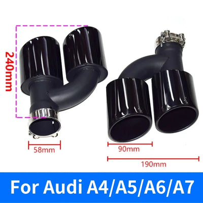 Embout d'Échappement Audi A4 A5 A6 A7 (réf. 2) - installé sur véhicule - Becquet Voiture