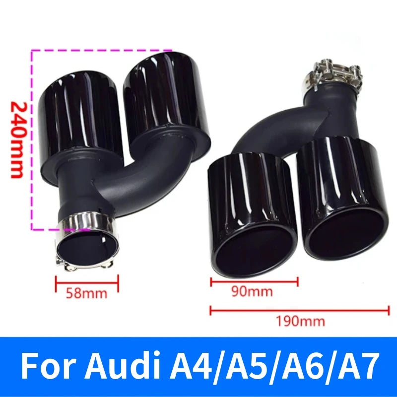 Embout d'Échappement Audi A4 A5 A6 A7 (réf. 2) - installé sur véhicule - Becquet Voiture