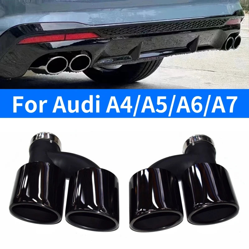 Embout d'Échappement Audi A4 A5 A6 A7 (réf. 2) - vue de face - Becquet Voiture