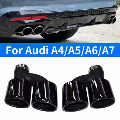 Embout d'Échappement Audi A4 A5 A6 A7 (réf. 2) - vue de face - Becquet Voiture