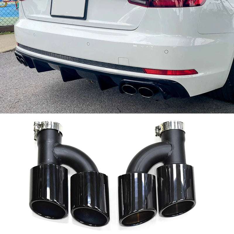 Embout d'Échappement Audi A4 A5 A6 A7 Style S4 S5 S6 - vue de face - Becquet Voiture