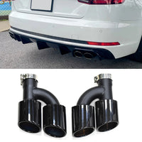 Embout d'Échappement Audi A4 A5 A6 A7 Style S4 S5 S6 - vue de face - Becquet Voiture