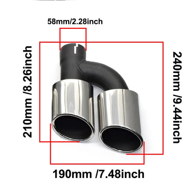 Embout d'Échappement Audi A4 A5 A6 A7 Style S4 S5 S6 - vue de trois-quarts - Becquet Voiture