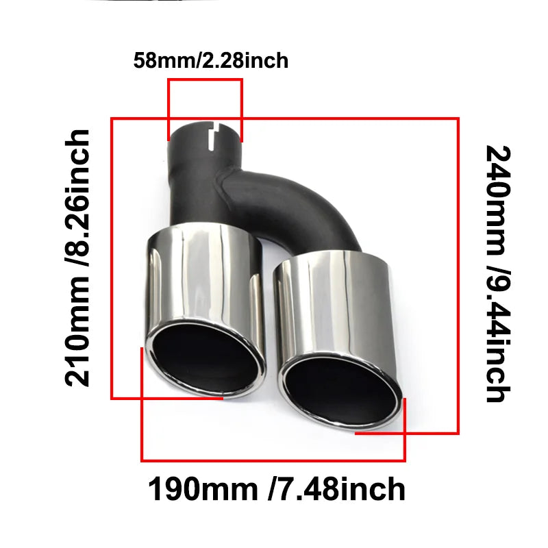 Embout d'Échappement Audi A4 A5 A6 A7 Style S4 S5 S6 - vue de trois-quarts - Becquet Voiture