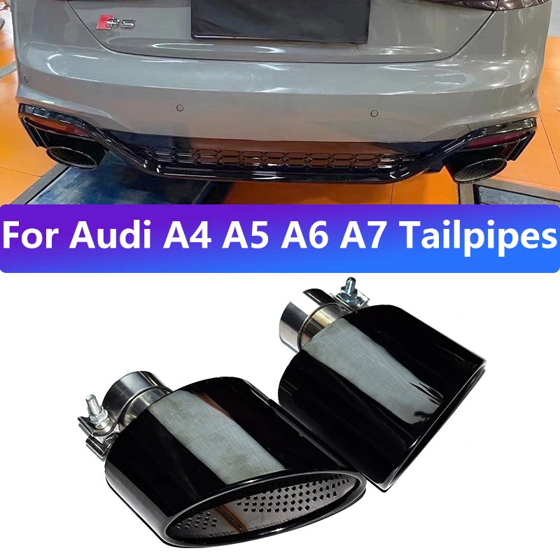 Embout d'Échappement Audi A4 A5 A6 A7 - vue de face - Becquet Voiture