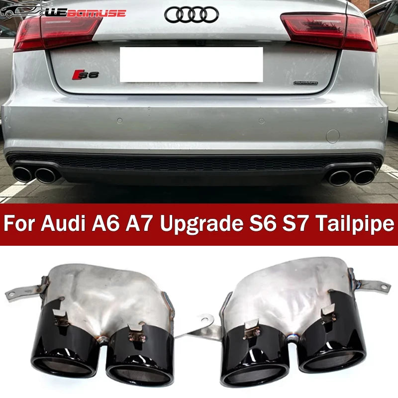 Embout d'Échappement Audi A6 A7 2016-2018 - vue de face - Becquet Voiture