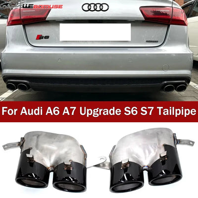 Embout d'Échappement Audi A6 A7 2016-2018 - vue de face - Becquet Voiture