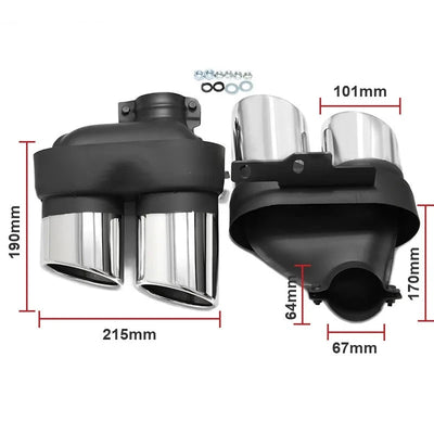 Embout d'Échappement Audi A6 A7 C8 Style S6 S7 - packshot studio - Becquet Voiture