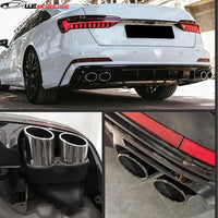 Embout d'Échappement Audi A6 A7 C8 Style S6 S7 - vue de profil - Becquet Voiture