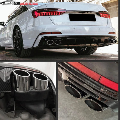 Embout d'Échappement Audi A6 A7 C8 Style S6 S7 - vue de profil - Becquet Voiture