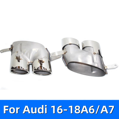 Embout d'Échappement Audi A6 A7 S6 S7 4 Sorties - installé sur véhicule - Becquet Voiture