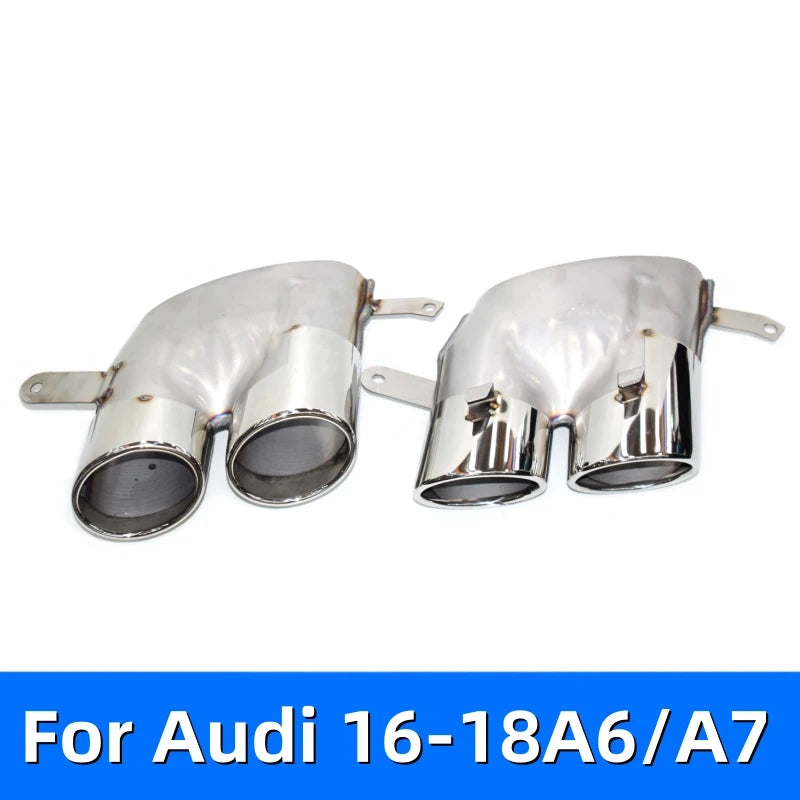 Embout d'Échappement Audi A6 A7 S6 S7 4 Sorties - vue de trois-quarts - Becquet Voiture