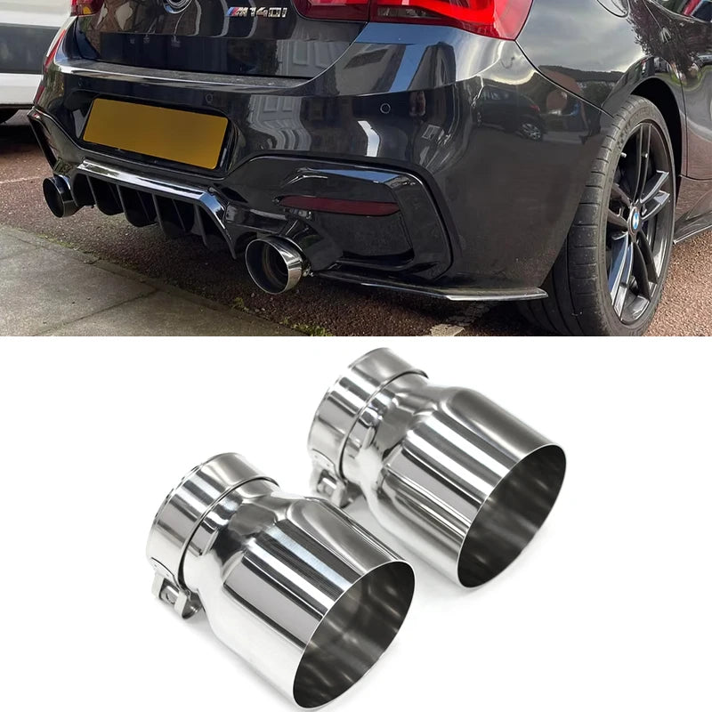 Embout d'Échappement BMW F22 F30 F32 (2 Pièces) - vue de face - Becquet Voiture